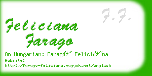 feliciana farago business card